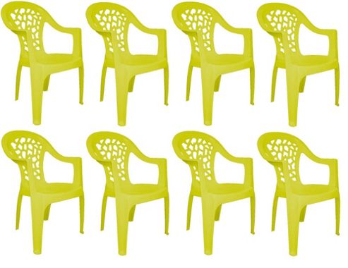 Image of Resol Inca Garden Outdoor / Indoor Designer Plastic Chair - Green - Pack Of 8