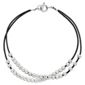 Black Cord Bracelet with Multi Sterling Silver Balls