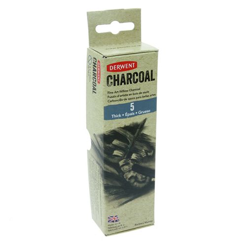 Image of Derwent Charcoal Sticks Thick 5pk