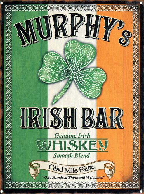 Image of Genuine Irish Whiskey Murphy's Irish Bar Tin Sign