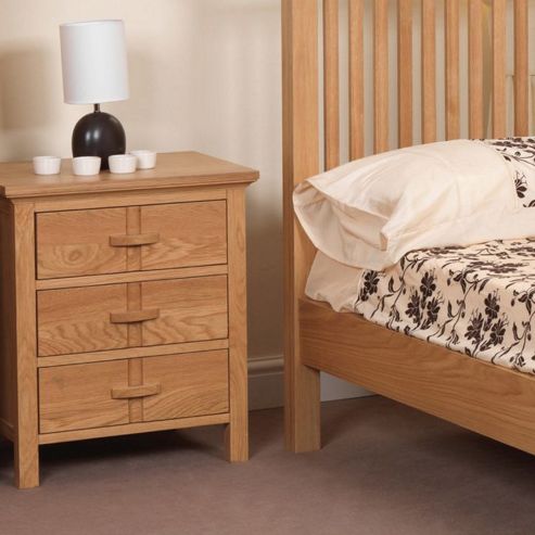 Image of All Home Wren 3 Drawer Bedside Table