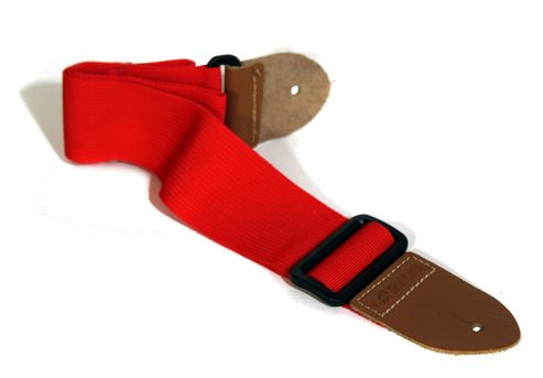 Image of Soldier Adjustable Webbing Guitar Strap And 3 Plectrums - Red