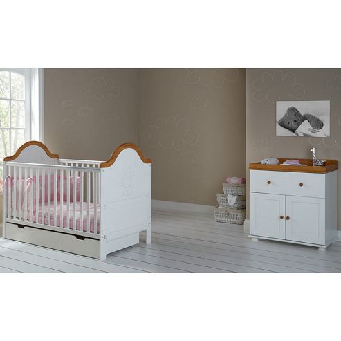 Image of Obaby B Is For Bear Cot Bed, Drawer And Closed Changer