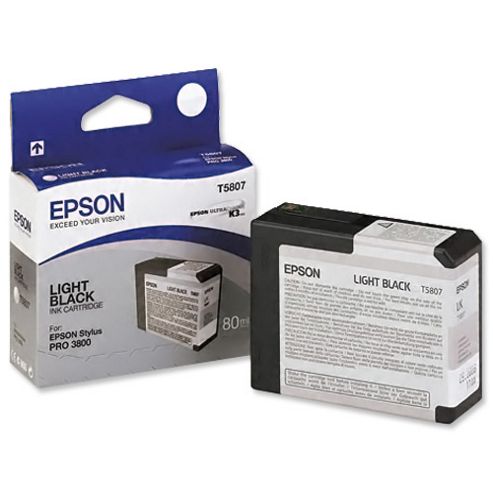 Image of Epson T5807 Ink Cartridge - 80ml (light Black) For Epson Stylus Pro 3800