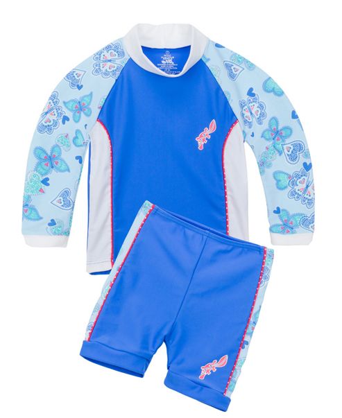 Image of Platypus 'butterfly Hearts' Uv Two Piece Sun Set' - Blue
