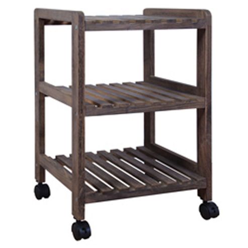 Image of Three Tier Storage Shelves / Trolley - Dark Wood Effect