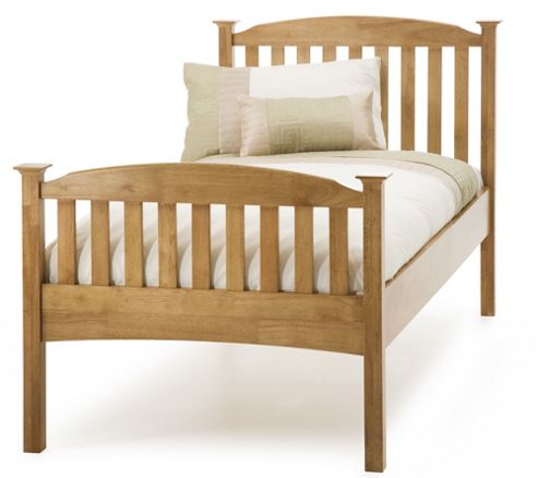 Image of Serene Furnishings Eleanor High Foot End Bed - Honey Oak - Single