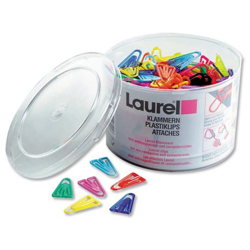 Image of Laurel Paperclips Plastic Non-magnetising 25mm Assorted Colours Ref 126011399 [pack 500]