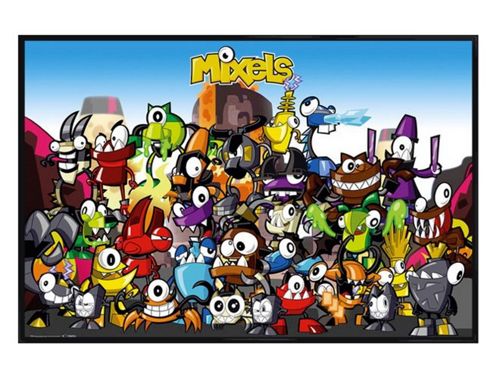 Image of Gloss Black Framed Lego Mixels Poster