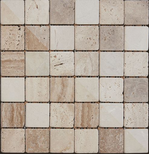 Image of Buxton Marble Beige Mosaic Sheet 302x302mm (1.01 M-- / Box)