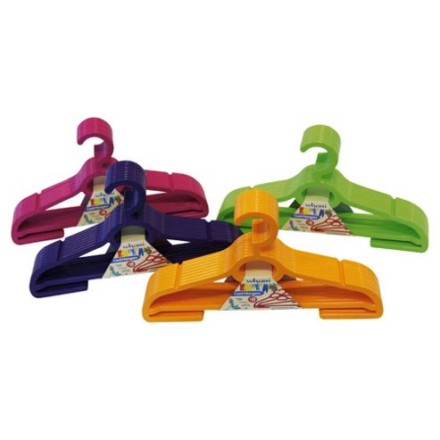Image of Wham Bright Plastic Coat Hangers, Pack Of 8, Pink/purple