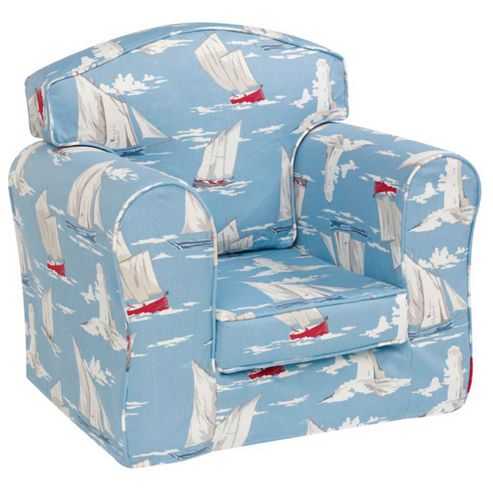 Image of Children's Single Sofa - Sail Boats