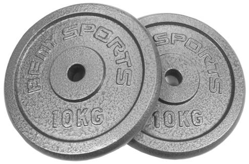 Image of V-fit Herculean 2 X 10kg Cast Iron Weight Plates - (hammertone)