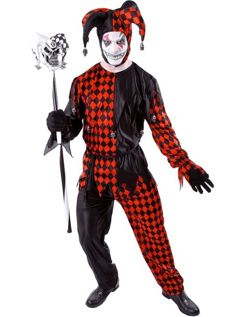 Image of Evil Jester Halloween Costume Standard