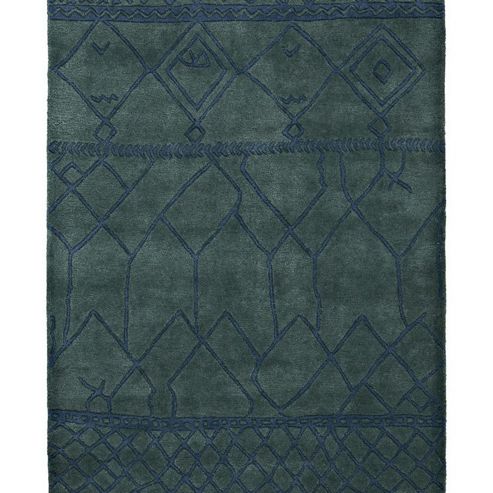 Image of Think Rugs Fusion Green Tufted Rug - 120 Cm X 170 Cm (3 Ft 9 In X 5 Ft 7 In)