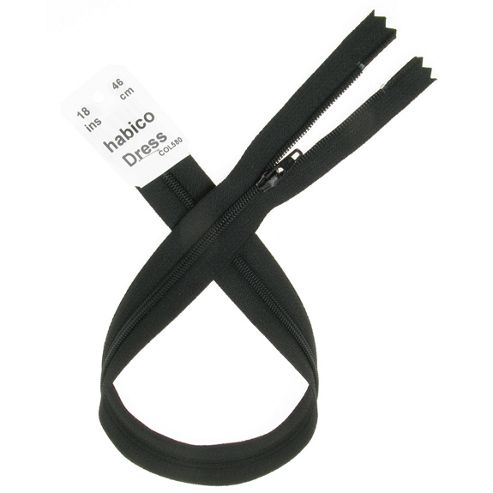 Image of Dress Zip - 46cm - Black
