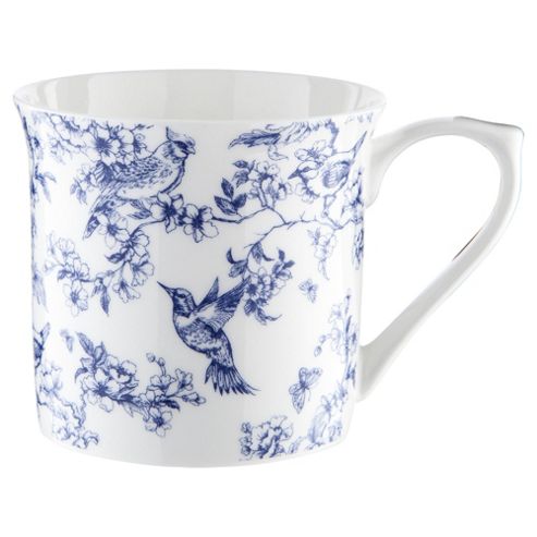 Image of Tesco White And Navy Toile Palace Mug Single