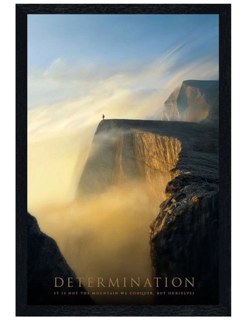 Image of Black Wooden Framed Determination Poster