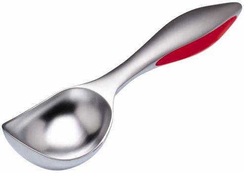 Image of Kitchencraft Colourworks Ice Cream Scoop With Soft Touch Body In Red