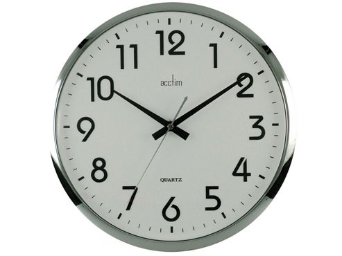 Image of Acctim 21287 14in Orion Wall Clock Silver/white