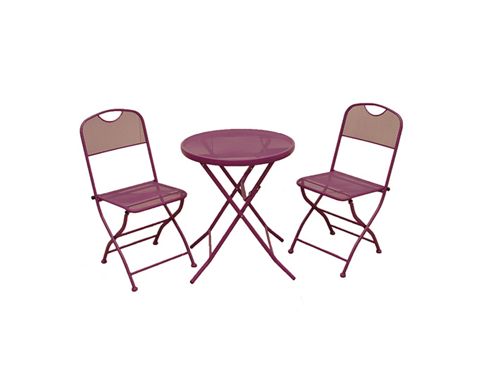 Image of Cafe Espresso Purple Folding Mesh Bistro Set