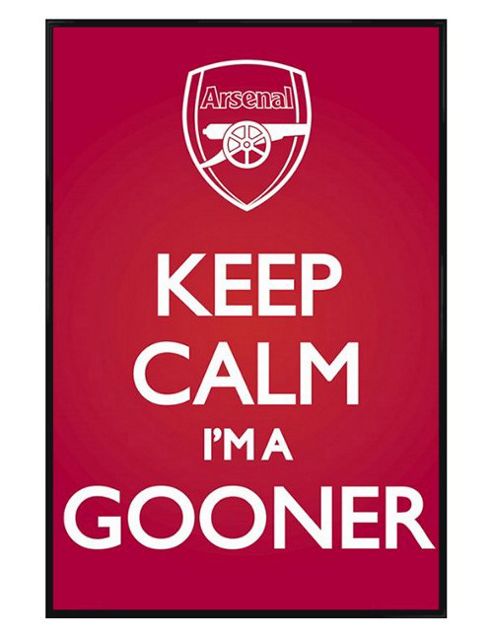 Image of Arsenal Football Club Fan Tribute Gloss Black Framed Keep Calm I'm A Gooner Afc Poster