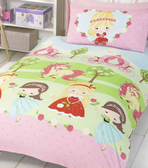 Image of Pretty Princess And Unicorn Single Duvet