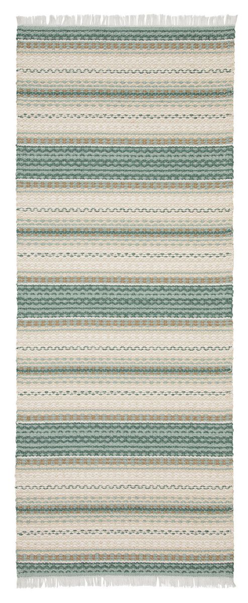Image of Swedy Malva Green / White Rug - Runner 60 Cm X 150 Cm (2 Ft X 4 Ft 11 In)