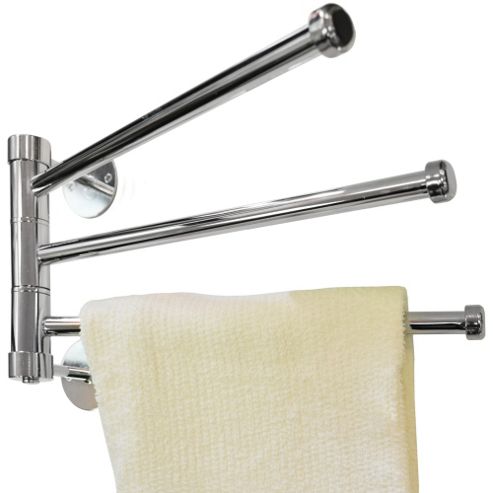 Image of Salute - Wall Mounted Metal 3 Rung Towel Rail - Silver