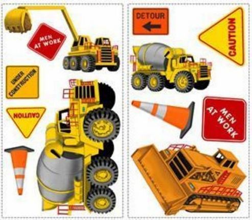 Image of Digger And Truck Stickers - Under Construction
