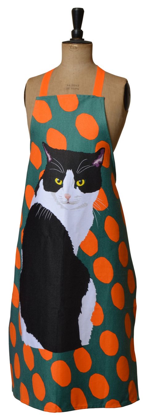 Image of Leslie Gerry Black & White Cat Design Apron