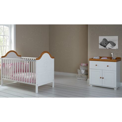 Image of Obaby B Is For Bear Cot Bed & Closed Changer (white)