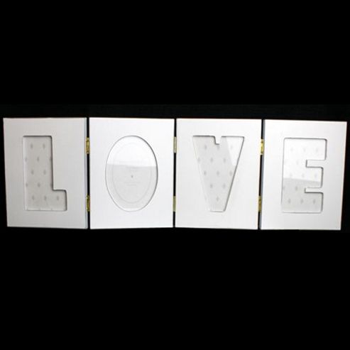 Image of Folding Free Standing 4 Photo Frame - White