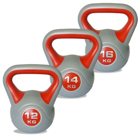 Image of Body Power 12kg, 14kg & 16kg Vinyl Kettlebell Set