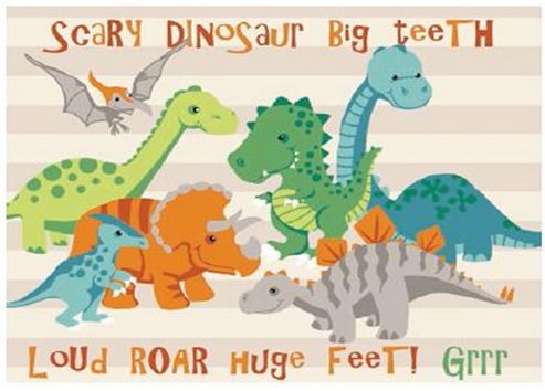 Image of Natural Dinosaur Canvas Wall Art, 40 X 50 Cm