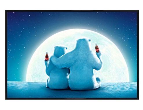 Image of Coca-cola Gloss Black Framed Polar Bear Moon Poster
