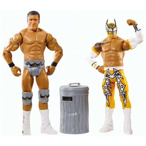 Image of Wwe Battle Pack Series #31 - Sin Cara Vs. Alberto Del Rio With Trash Can Figure Two-pack