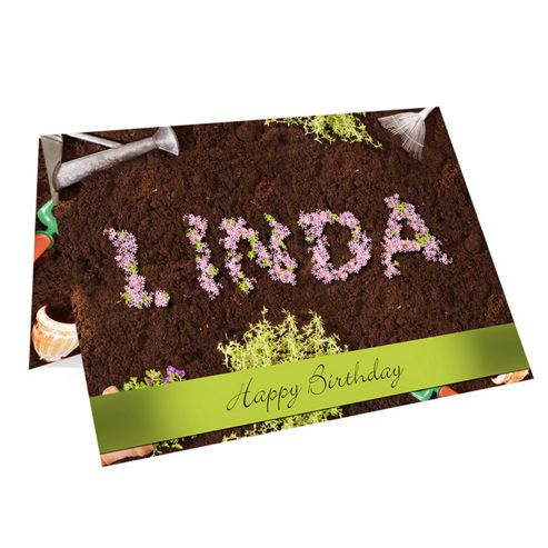 Image of Personalised Garden Flowers Card