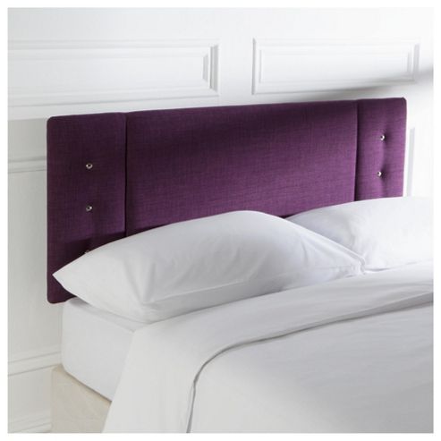 Image of Seetall Jaden Headboard Linen Effect Aubergine Double