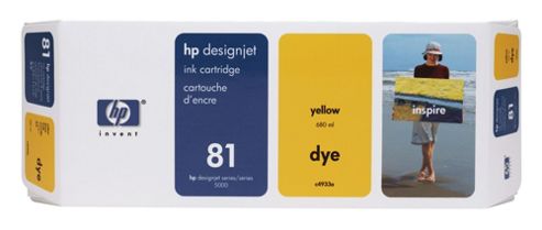 Image of Hp 81 Dye Ink Cartridge -yellow