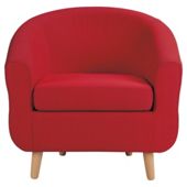 Retro Fabric Tub Chair Red