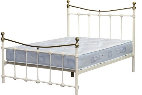 Image of Valufurniture Dakota Cream/antique Brass Double Bed