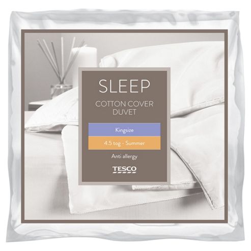 Image of Tesco Anti-allergy Kingsize Duvet 4.5 Tog Cotton Cover