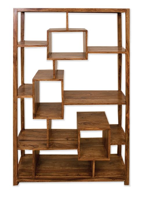 Image of Elements Cubex Living Geometric Bookcase In Warm Lacquer