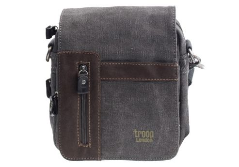 Image of Trp0366 Troop London Classic Canvas Across Body Bag Black