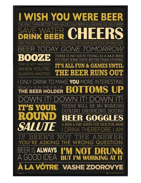 Image of Gloss Black Framed Beer Life Poster
