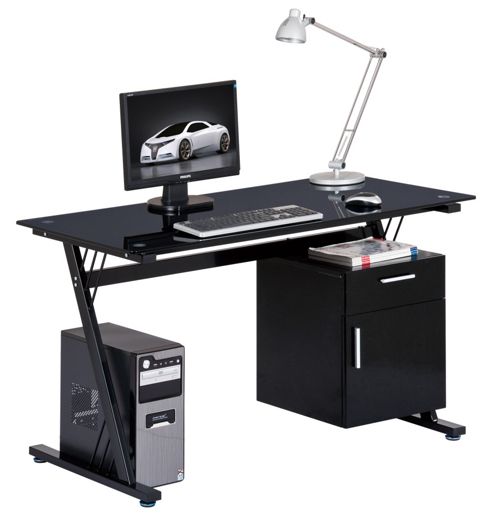 Image of Alphason Montana Glass Computer Desk