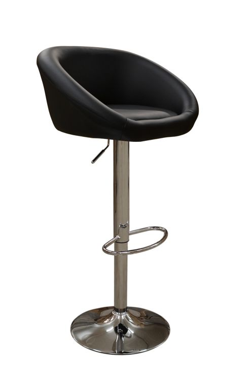 Image of Venus Black Faux Leather Bar Stool