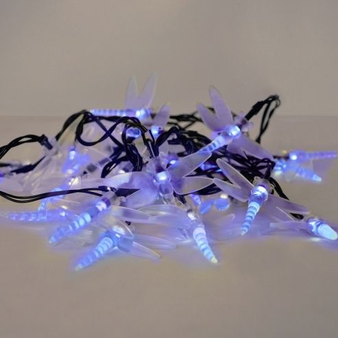 Buy Set of 30 Solar Powered LED Dragonfly String Lights in Blue from our Solar Lights range - Tesco