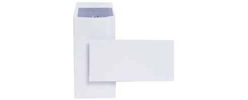 Image of Plus Fabric Envelopes Pocket Press Seal 110gsm Dl 220x110mm White [pack 500]
